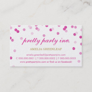 CARTE DE VISITE élégant confetti parties scintilla