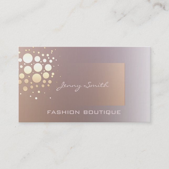 Carte De Visite Élégant confetti professionnel en or/bronze (Devant)