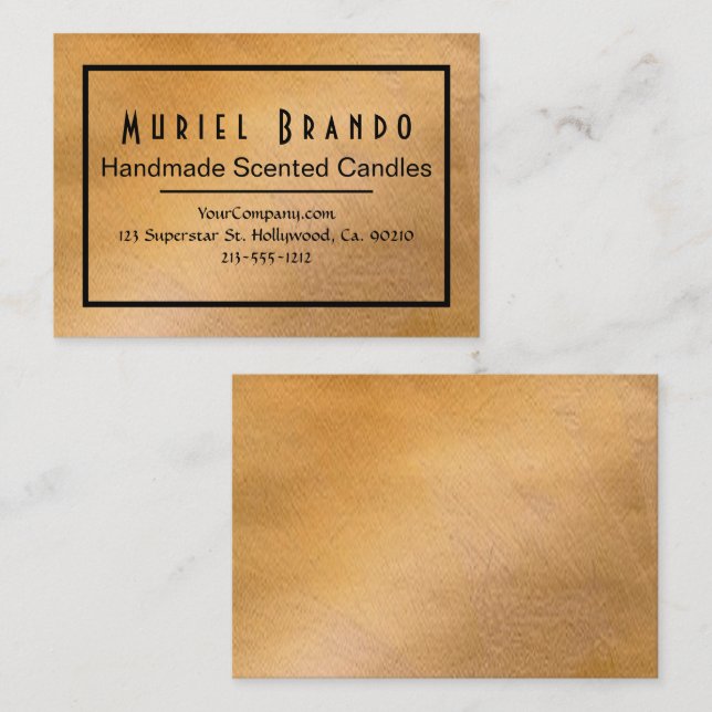 Carte de visite Elegant Copper Candle Company V4 (Devant / Derrière)