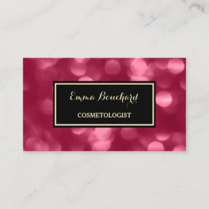 Carte De Visite Élégant Cosmetologue Glamour Rose Luxe Bokeh