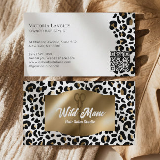 Carte De Visite Elegant Couture Cheetah Leopard Print Luxury Brand