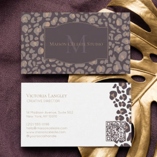 Carte De Visite Elegant Couture Cheetah Leopard Print Luxury Brand
