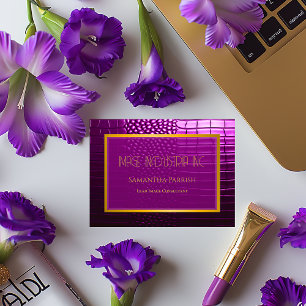 Carte De Visite Élégant Crocodile Vivid Violet Faux