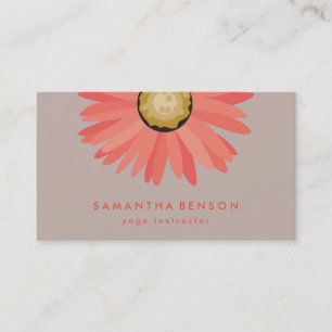 Carte De Visite Élégant Daisy Flower Logo Yoga