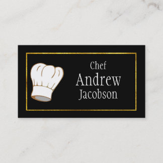 Carte de visite élégant de casquette de chef