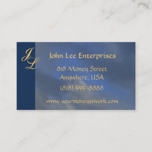 Carte de visite élégant de ciel bleu de monogramme