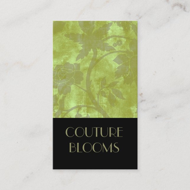 Carte de visite élégant de fleuriste de couture (Devant)