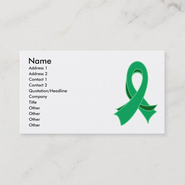 Carte de visite élégant de ruban de Cancer de foie (Devant)