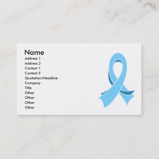 Carte de visite élégant de ruban de cancer de la (Devant)