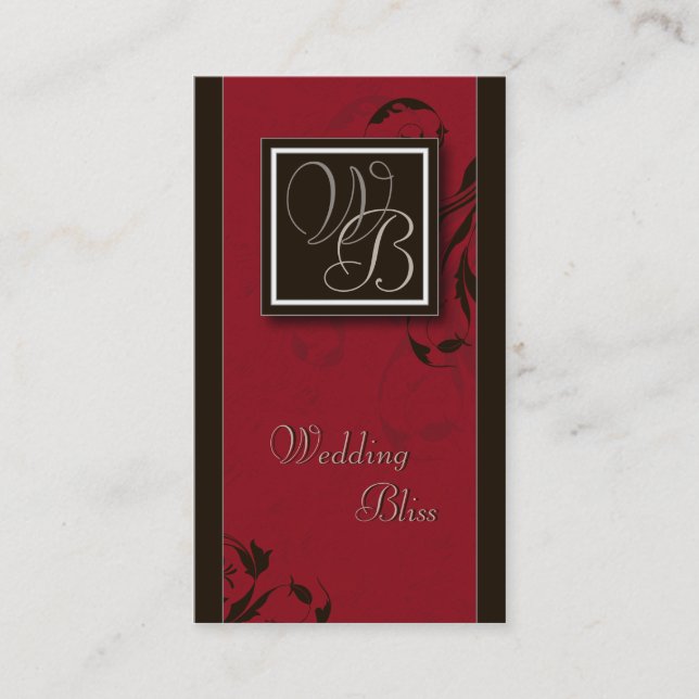 Carte de visite élégant de wedding planner de (Devant)