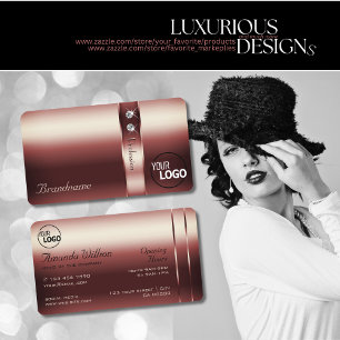 Carte De Visite Élégant décor Bourgogne Diamants chatoyants ajoute