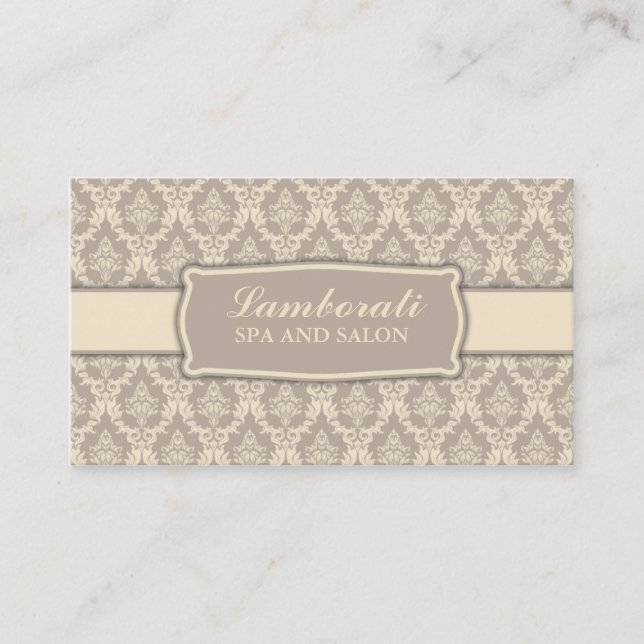 Carte De Visite Elégant décorateur professionnel Damask (Devant)