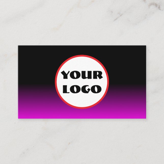 Carte De Visite Élégant dégradé noir à rose (Devant)