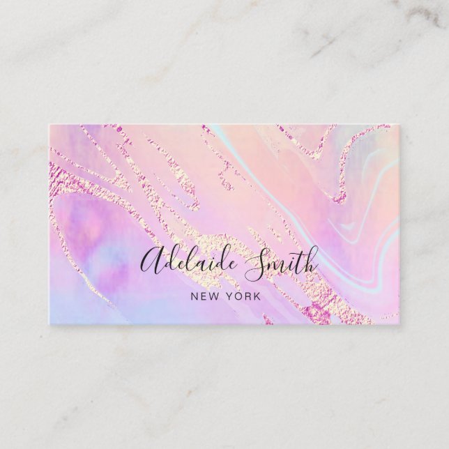 Carte De Visite élégant design bleu violet (Devant)