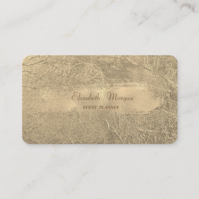 Carte De Visite Élégant Design Moderne Faux Gold Brush Stroke (Devant)