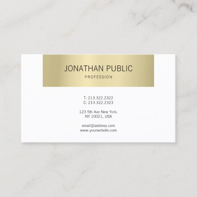 Carte De Visite Élégant Design Moderne Professionnel Luxe Simple O (Devant)