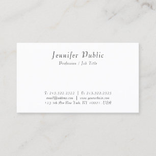 Carte De Visite Élégant Design Simple Écriture Manuscrite Moderne