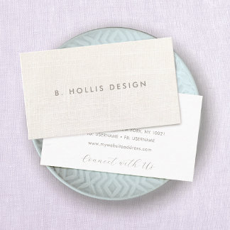 Carte De Visite Elégant Designer White Linen (image)