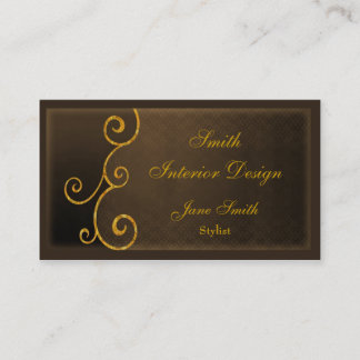 Carte de visite élégant d'or Brown