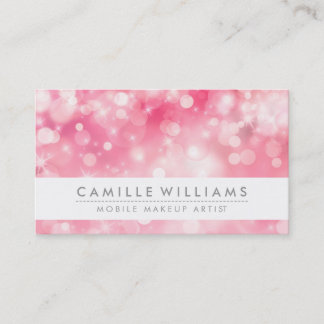 Carte De Visite ÉLÉGANT ÉCLAIRÉ LUMIÈRE blanche rose rouge bokeh