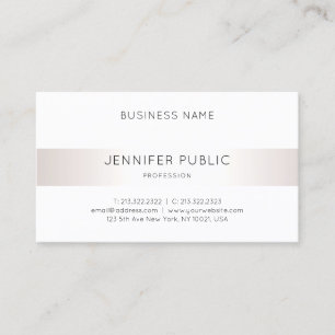 Carte De Visite Élégant Élancé Faux Argent Uni Luxe Moderne Chic