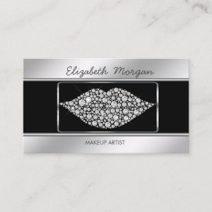 Carte De Visite Élégant Élancé Professionnel Diamants Lèvres
