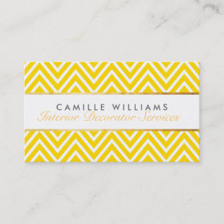 Carte De Visite ELEGANT élégant chevron de bande dorée jaune clair