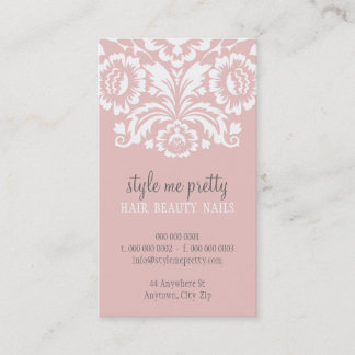 CARTE DE VISITE élégant élégant damask rose gris