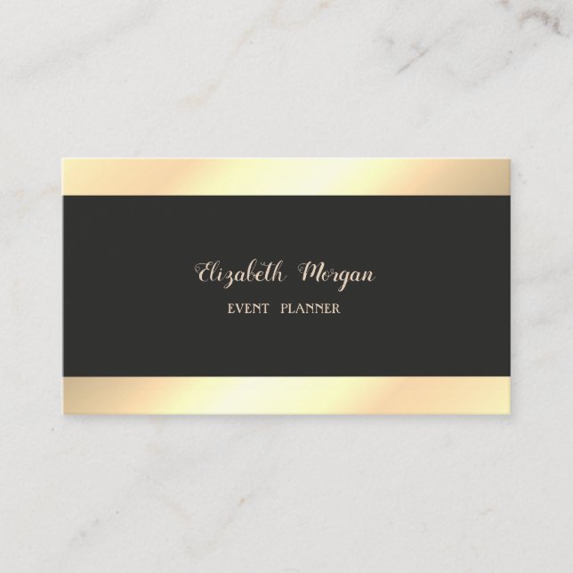 Carte De Visite Élégant Élégant Simple, Noir (Devant)