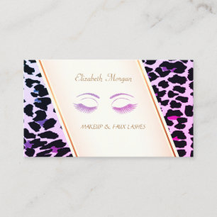 Carte De Visite Élégant, Empreinte de léopard, Lashes de Parties s