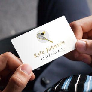 Carte De Visite Élégant entraîneur de squash Racquetball