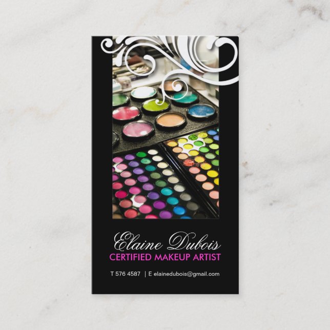 CARTE DE VISITE ÉLÉGANT ET CHIC DE MAQUILLEUR (Devant)