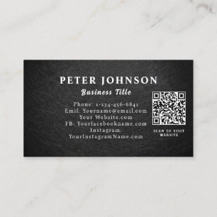 Carte De Visite Élégant et Fonctionnel Code QR en Marbre Blanc