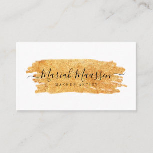 Carte De Visite Élégant et glamour Beauté Gold maquillage brosse