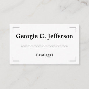 Carte de visite élégant et minimal de paralégal