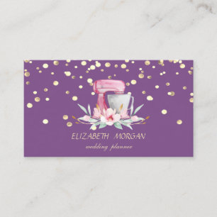 Carte De Visite Élégant et stylé, confettis en faux or, mélangeur