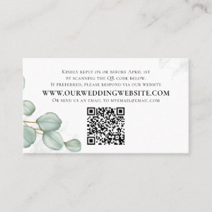 Carte De Visite Elégant Eucalyptus Feuilles simple photo QR Code