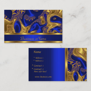 Carte de visite Elegant Exotic Blue Gold Abstrait