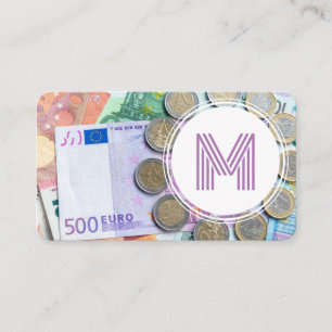 Carte De Visite Elégant expert financier en monnaie euro blanc