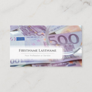 Carte De Visite Elégant expert financier en monnaie euro blanc