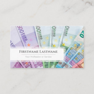 Carte De Visite Elégant expert financier en monnaie euro blanc