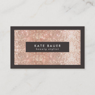 Carte De Visite Élégant Faux Copper Sequin Beauté et mode