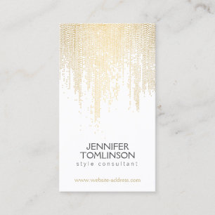 Carte De Visite Elégant Faux Gold Confetti Dots Motif