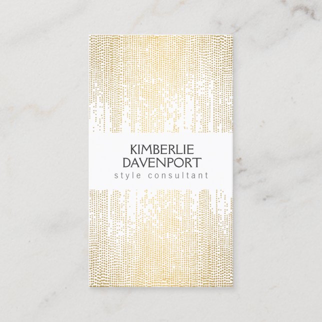 Carte De Visite Elégant Faux Gold Confetti Dots Motif II (Devant)
