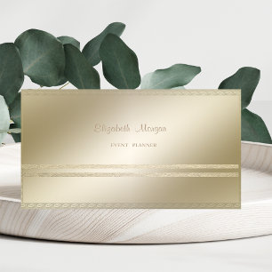 Carte De Visite Élégant, Faux Gold Glittery Stried