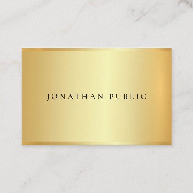 Carte De Visite Elégant Faux Gold Moderne Simple Modèle tendance (Devant)