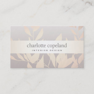 Carte De Visite Élégant Feuille chic Design d'intérieur Nature Tau