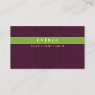 CARTE DE VISITE élégant finesse prune vert citron