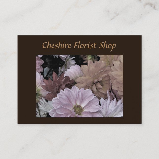Carte De Visite Élégant fleuriste Dahlia (Devant)