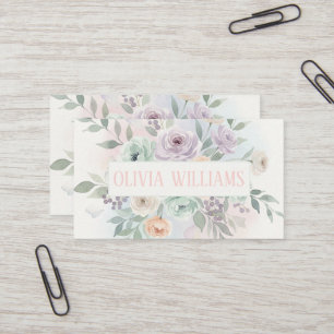 Carte De Visite Élégant floral aquarelle 